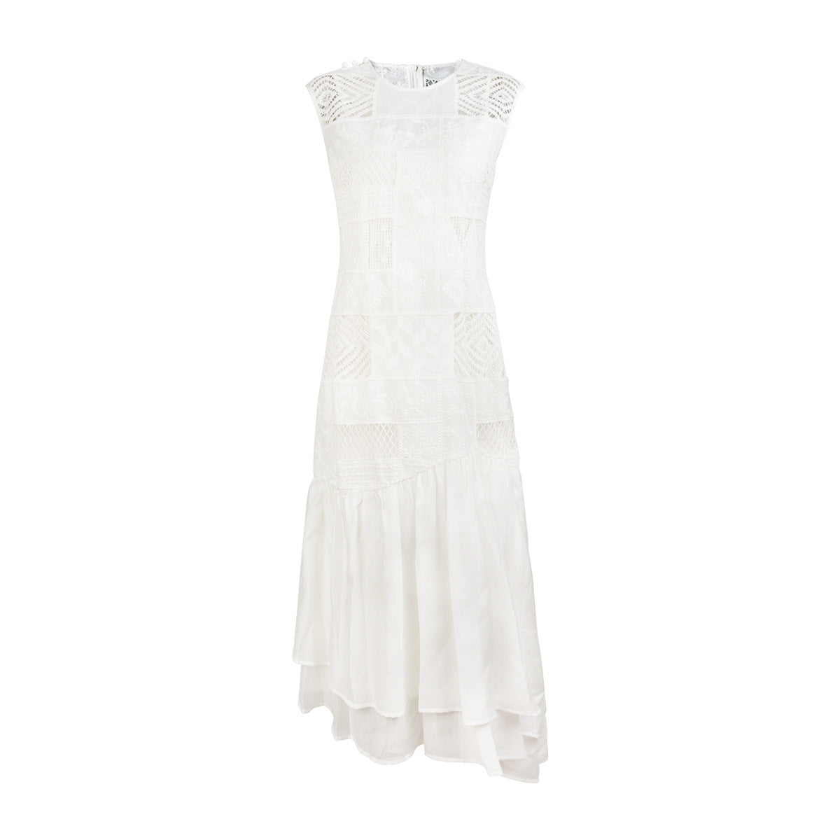 Patchwork A-Linien Jupe mit Cut-Out