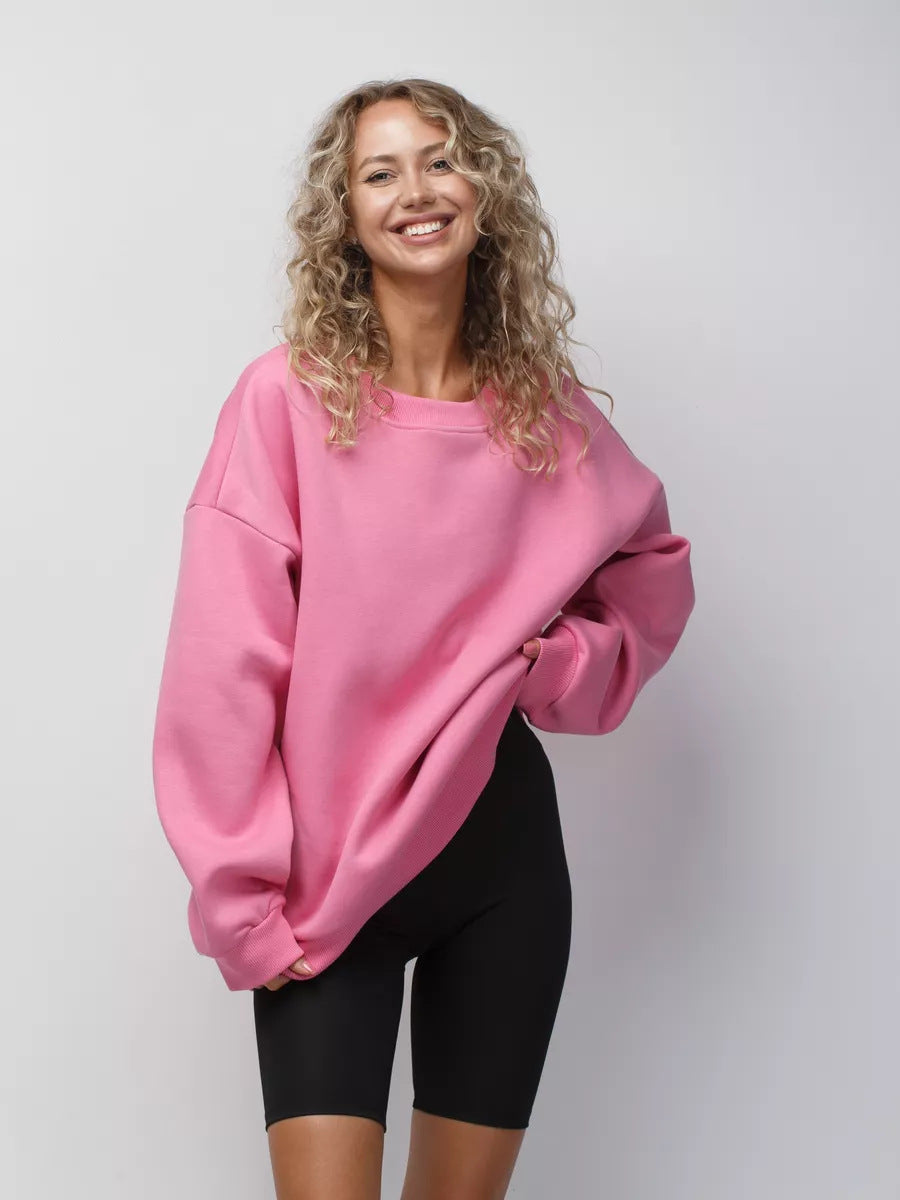 Unifarbener Rundhals-Pullover für Damen – Ansicht 4