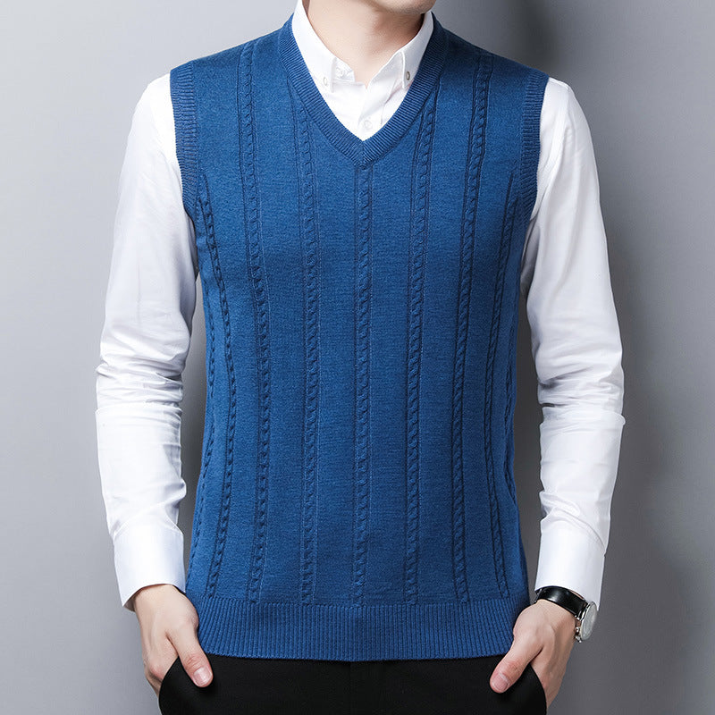 Jacquard-Strickpullover ohne Ärmel – Business Casual – Bild 7 | LuxeStyle