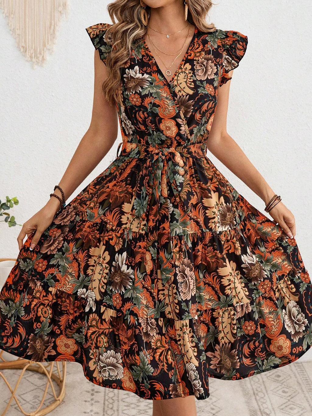 Elegantes Blumen-Rüschenkleid – Bild 6 | LuxeStyle