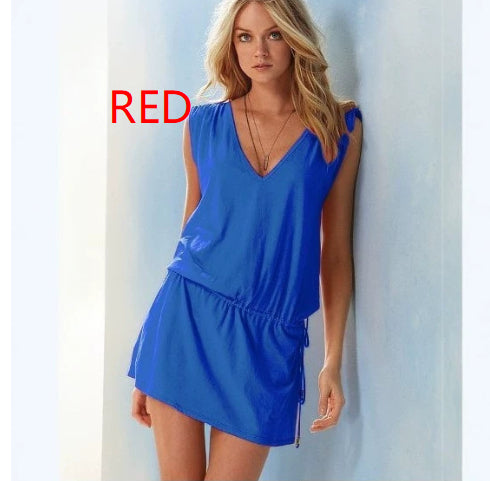 V-Ausschnitt Strandkleid aus merzerisierter Baumwolle – Bild 5 | LuxeStyle