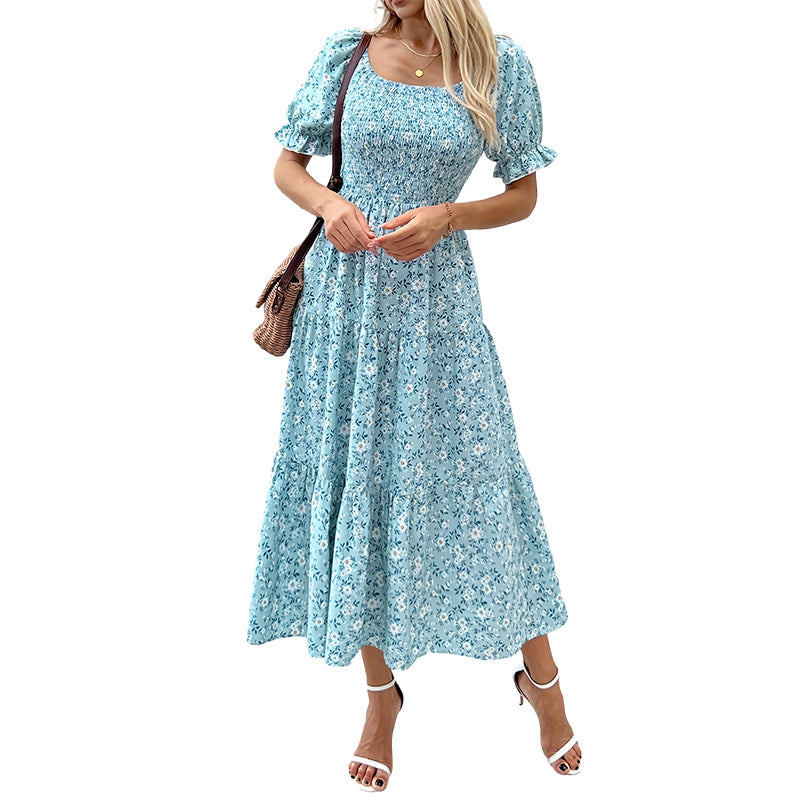 Langes Blumenkleid für Damen