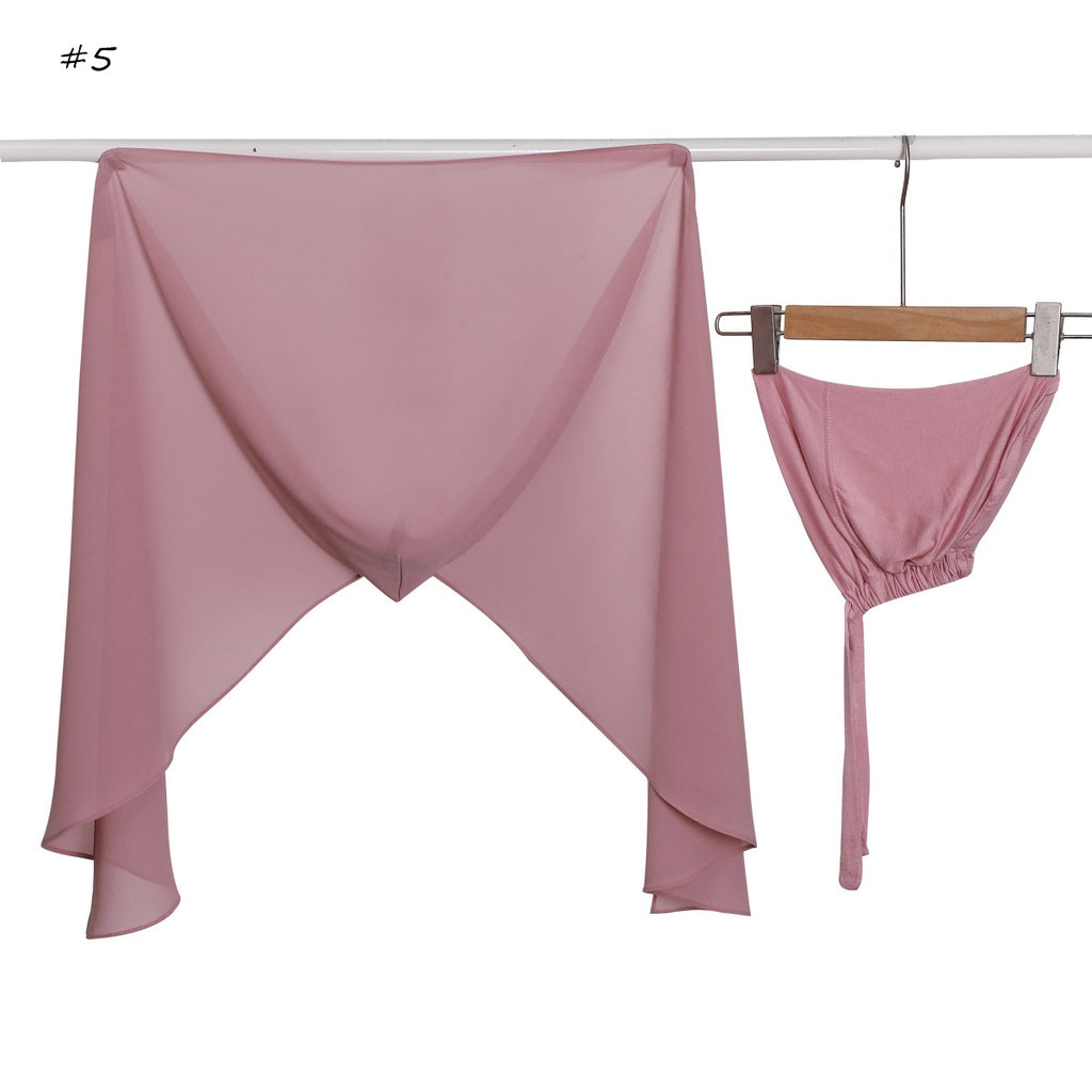 Chiffon-Schal-Set mit Kapuze – Bild 12 | LuxeStyle