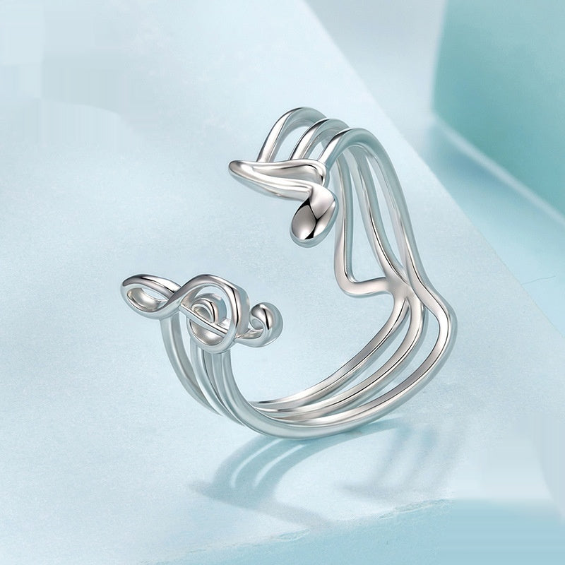 Verstellbarer Ring mit Noten-Design – Bild 3 | LuxeStyle