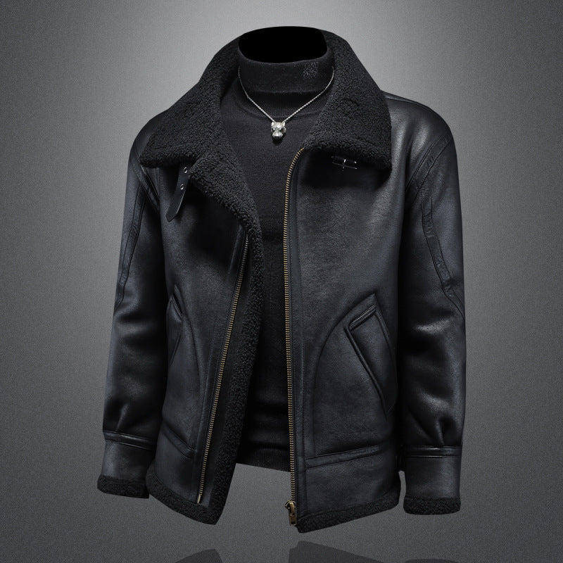 Leder-Pelz Jacke für Herren