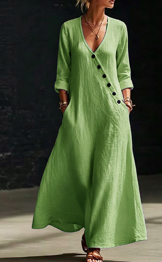 Lässiges Langarm-Hemdblusenkleid für Damen – Bild 2 | LuxeStyle