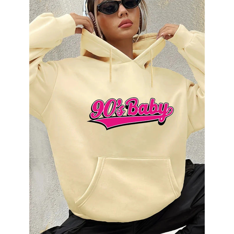 Sweatshirt mit Baby Letter-Print und Kapuze