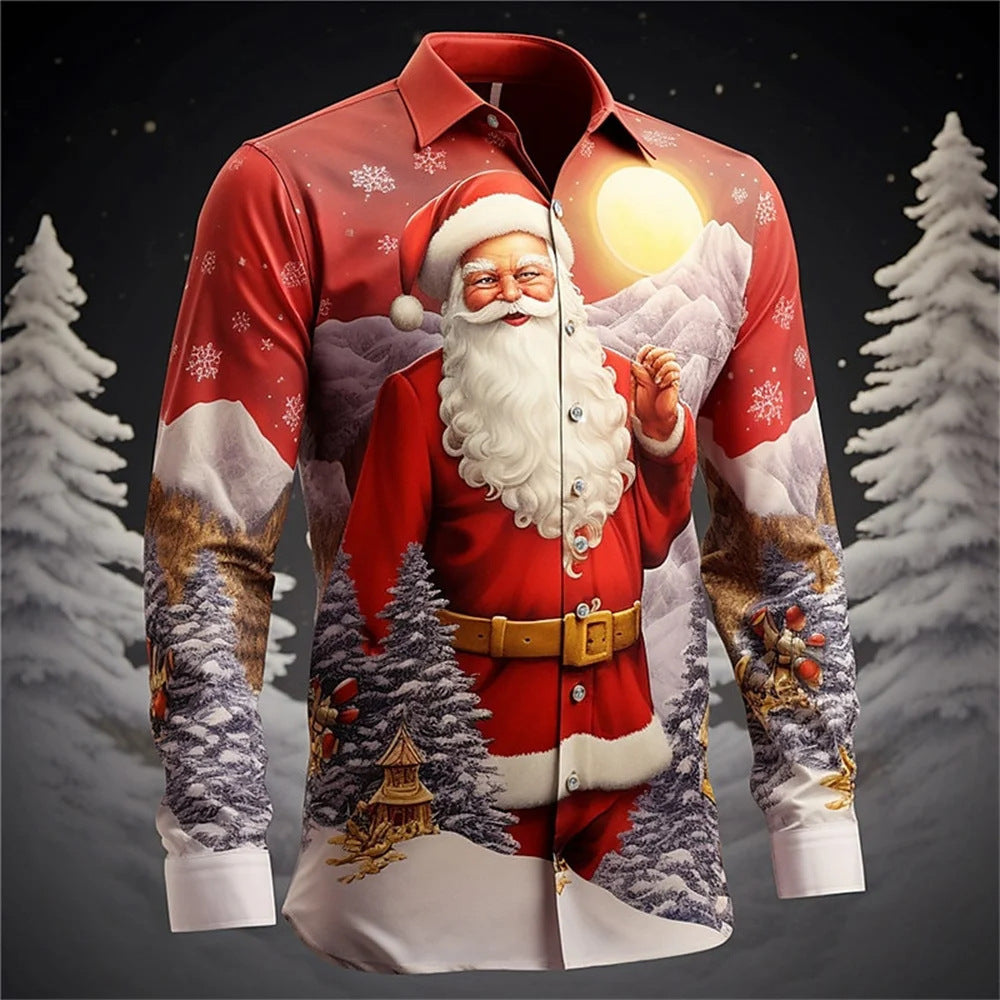 Weihnachts-Langarmshirt mit Blumenmuster | LuxeStyle