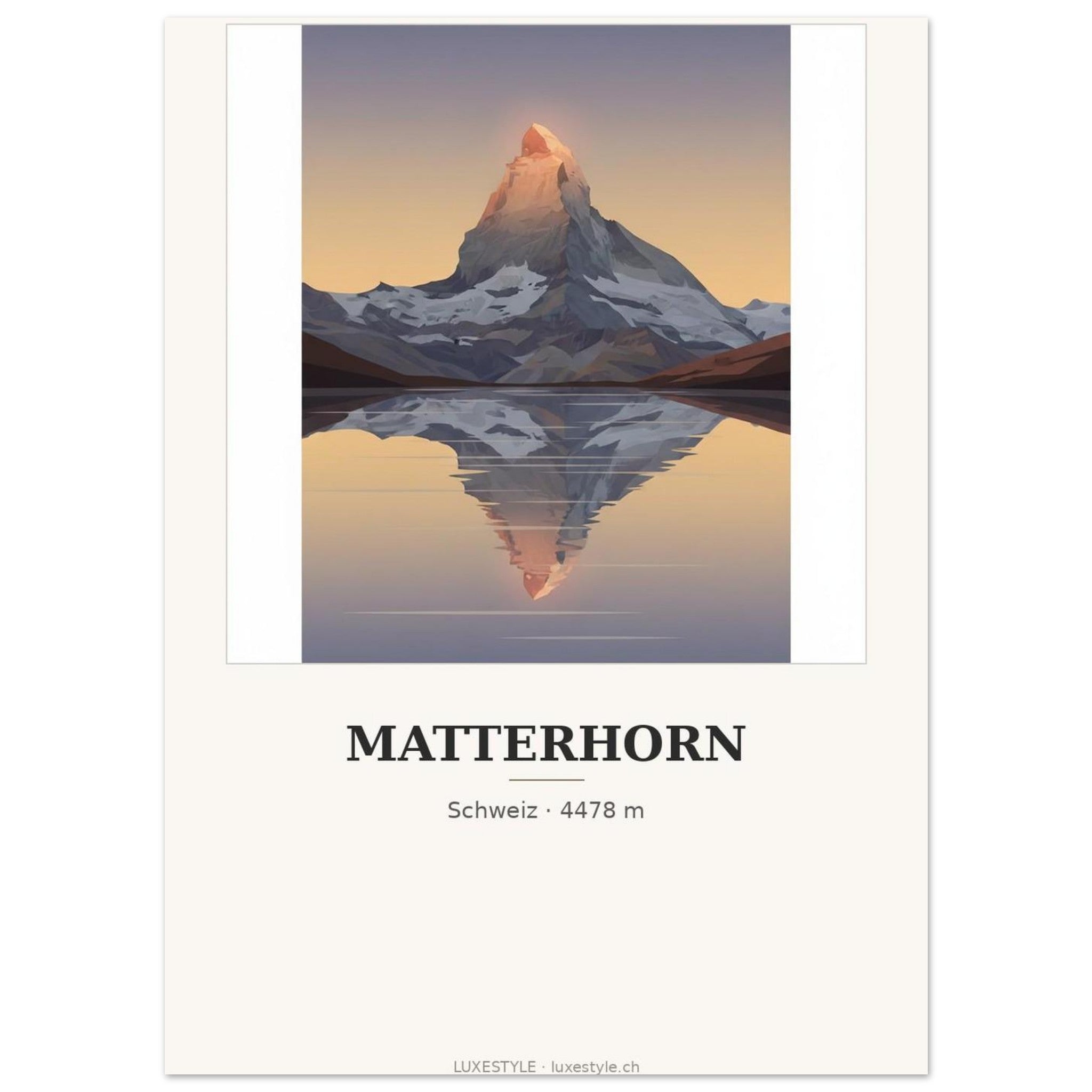 Schweiz-Poster «Matterhorn» · Sonnenuntergang-Kunstdruck