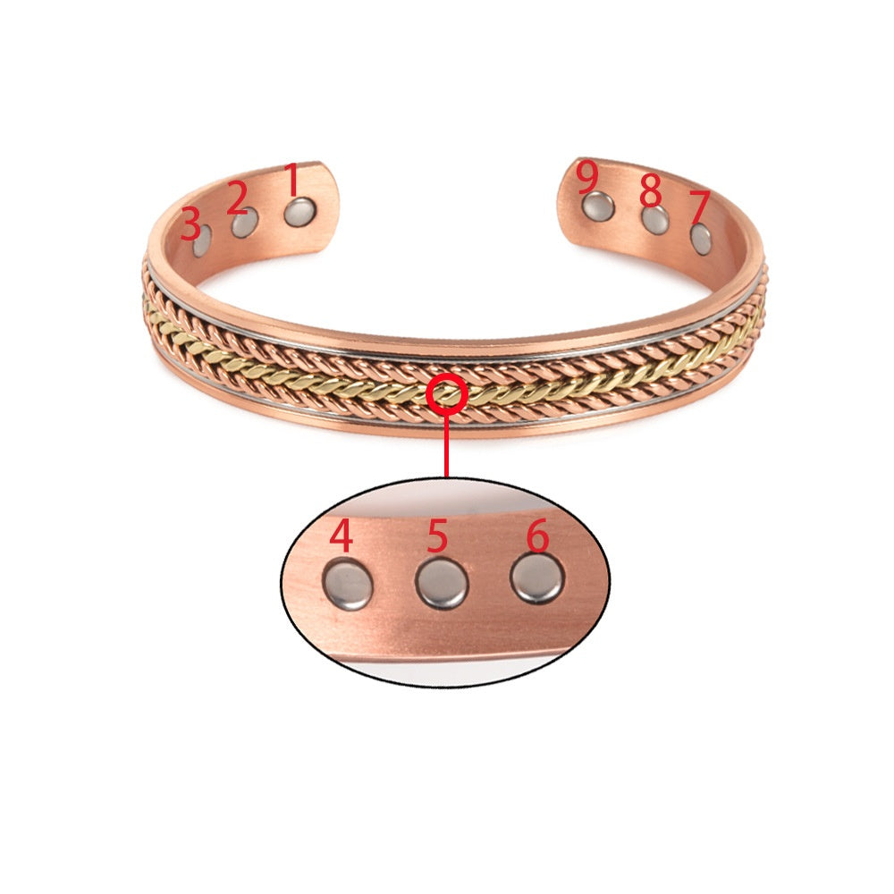 Geflochtenes Kupferarmband mit Seil-Muster