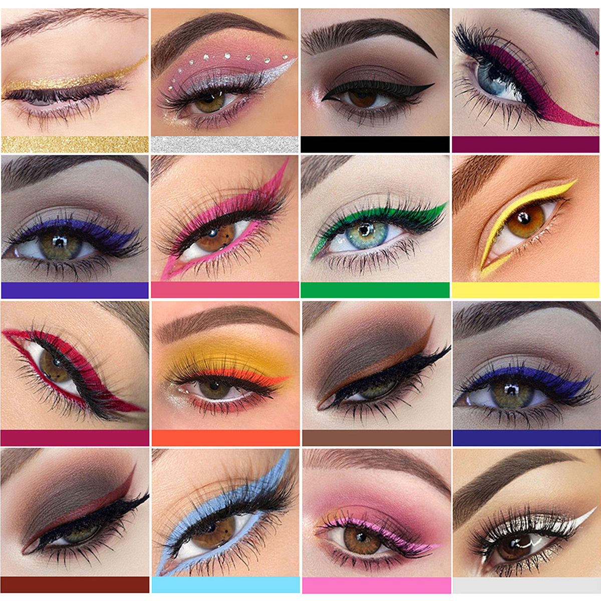 Wasserfestes, langanhaltendes Eyeliner-Set (16 Farben) – Bild 2 | LuxeStyle