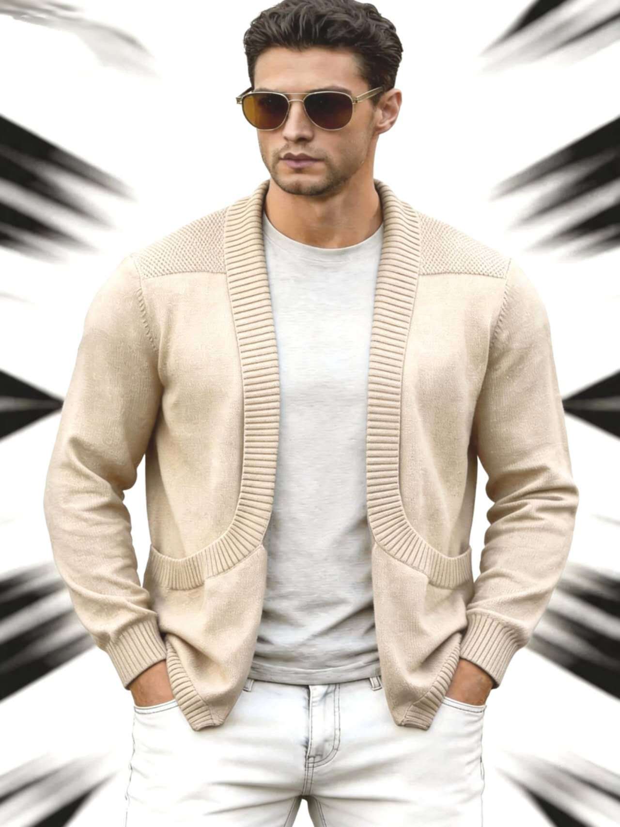 Herren Strick-Cardigan mit Schalkragen