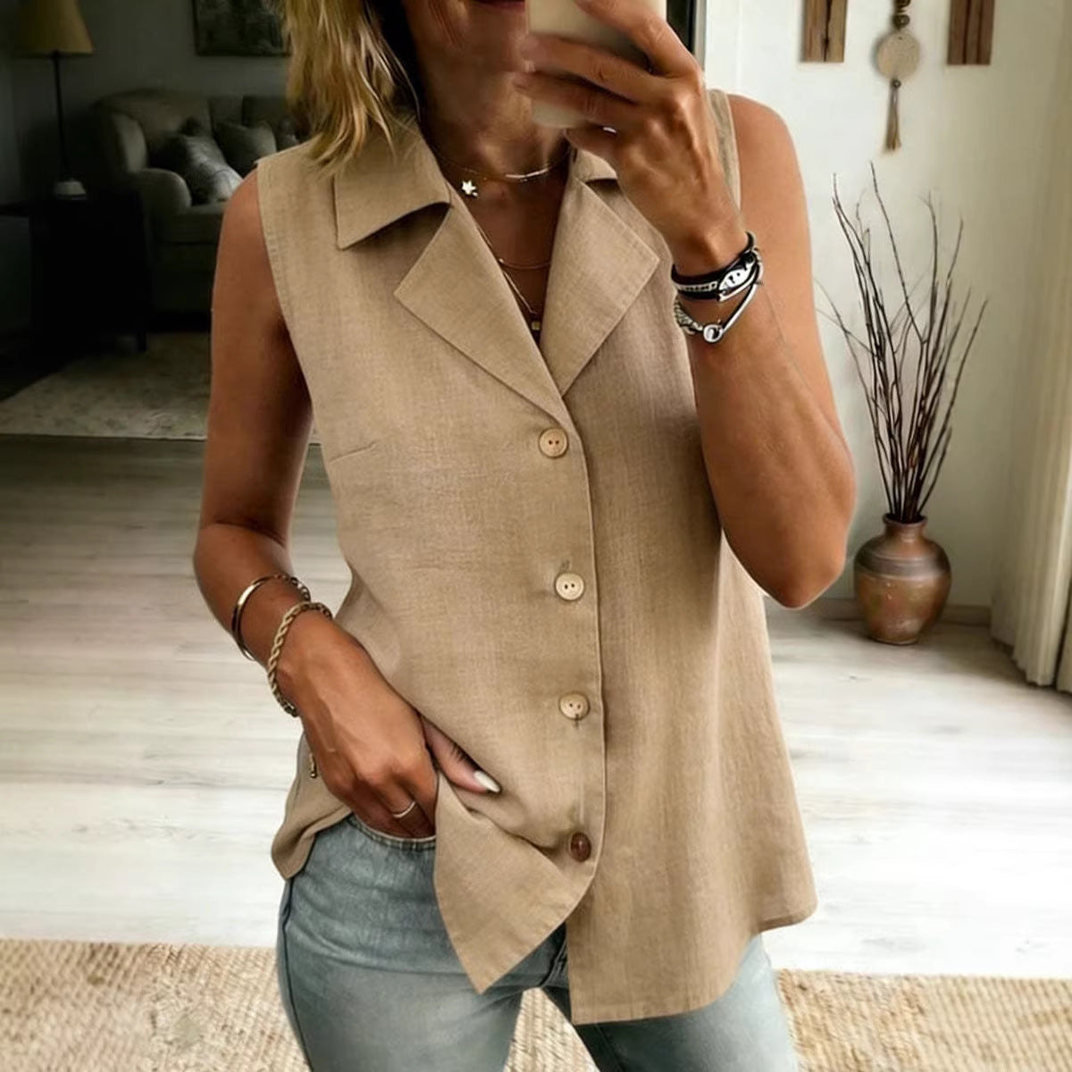 Ärmelloses Casual Top für Damen