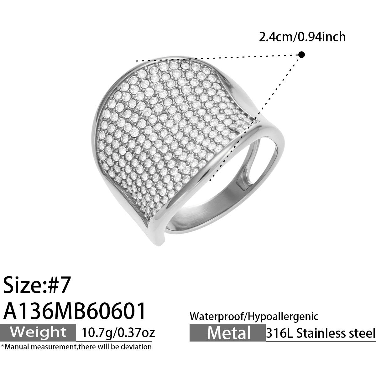 18k Gold Damenring Edelstahl