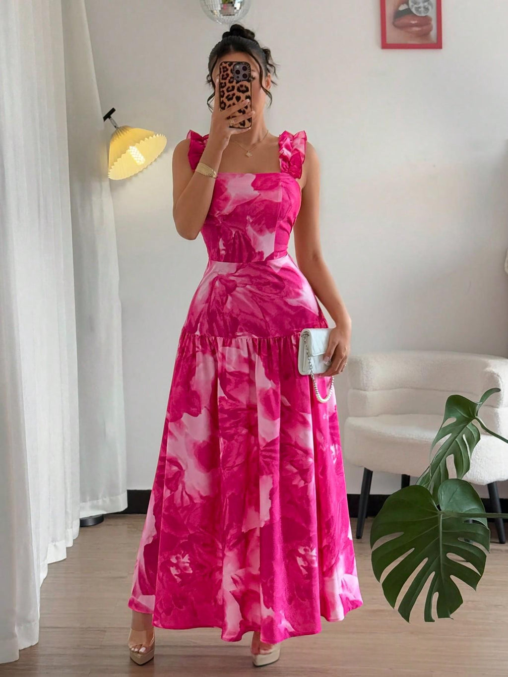 Maxi-Kleid mit Rüschen und Off-Shoulder – Bild 6 | LuxeStyle