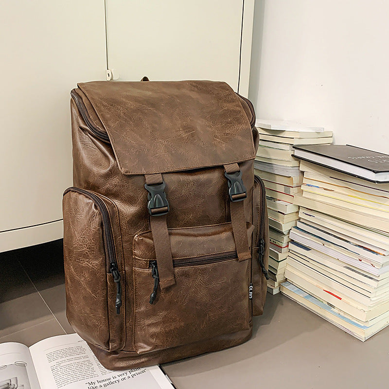 Retro Herren Leder Rucksack mit Computerfach – Bild 6 | LuxeStyle