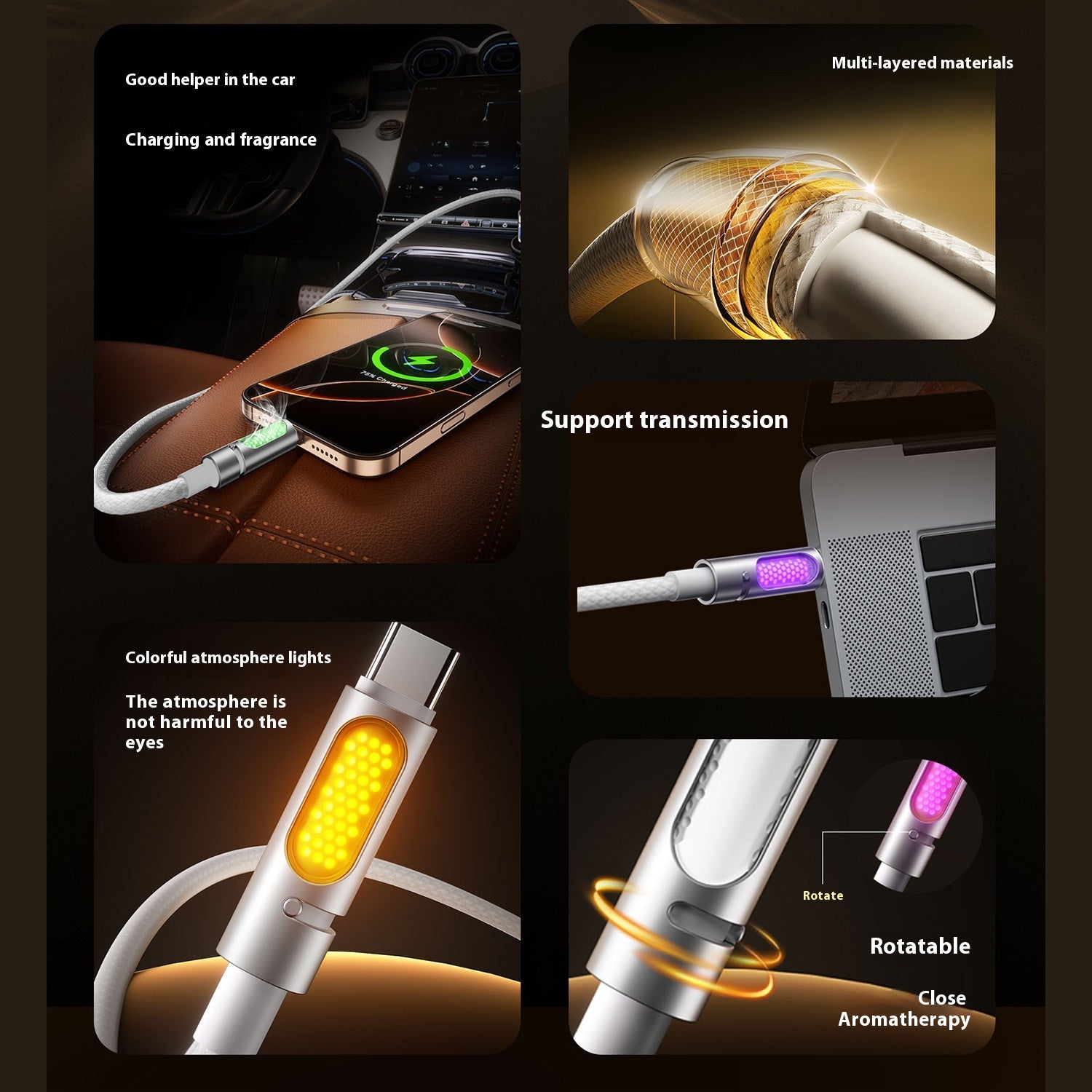 240W Datenkabel mit Aromatherapie & Licht
