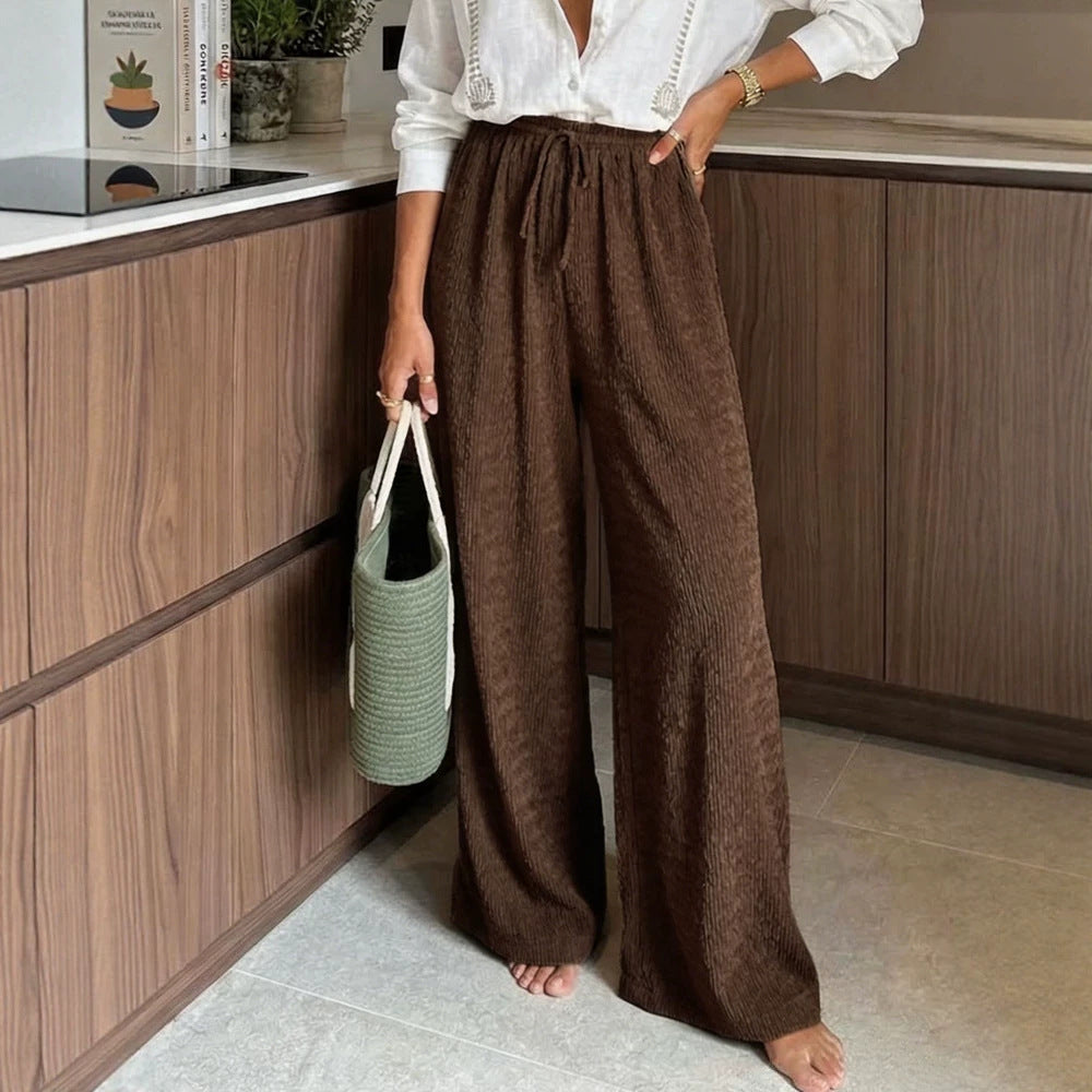 Corduroy Loose-Fit Hose mit elastischem Bund
