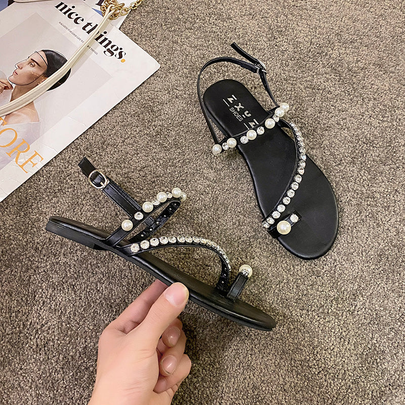 Römer Sandalen mit Strass & Perlen