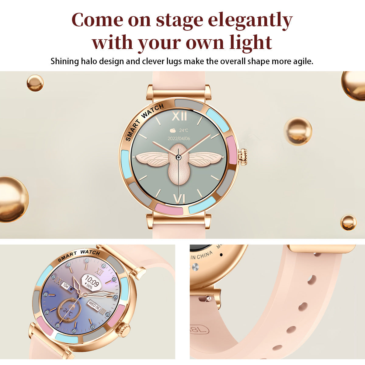 H20 Smartwatch für Damen mit HD Bluetooth Anruf