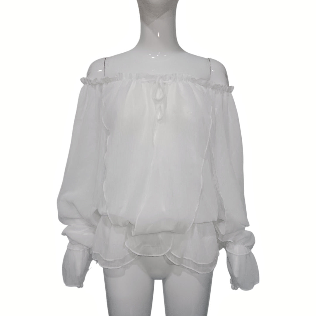 Elegante Chiffon-Bluse mit One-Shoulder-Design