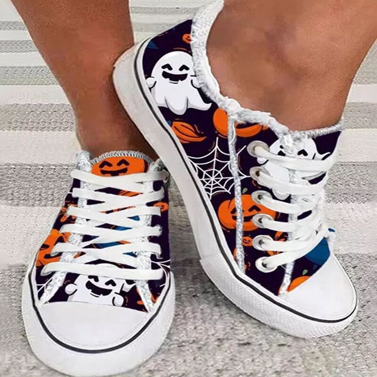 Halloween Low-Top Sneaker mit 3D-Druck