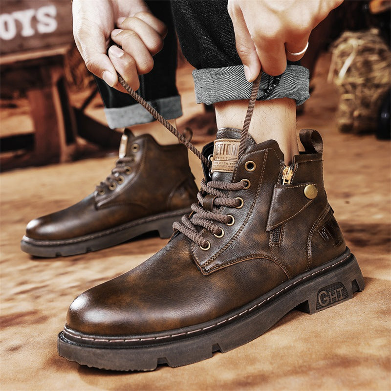 Retro Motorradstiefel aus Leder mit Reissverschluss – Bild 5 | LuxeStyle