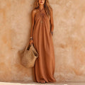 Maxikleid mit Neckholder und Knoten