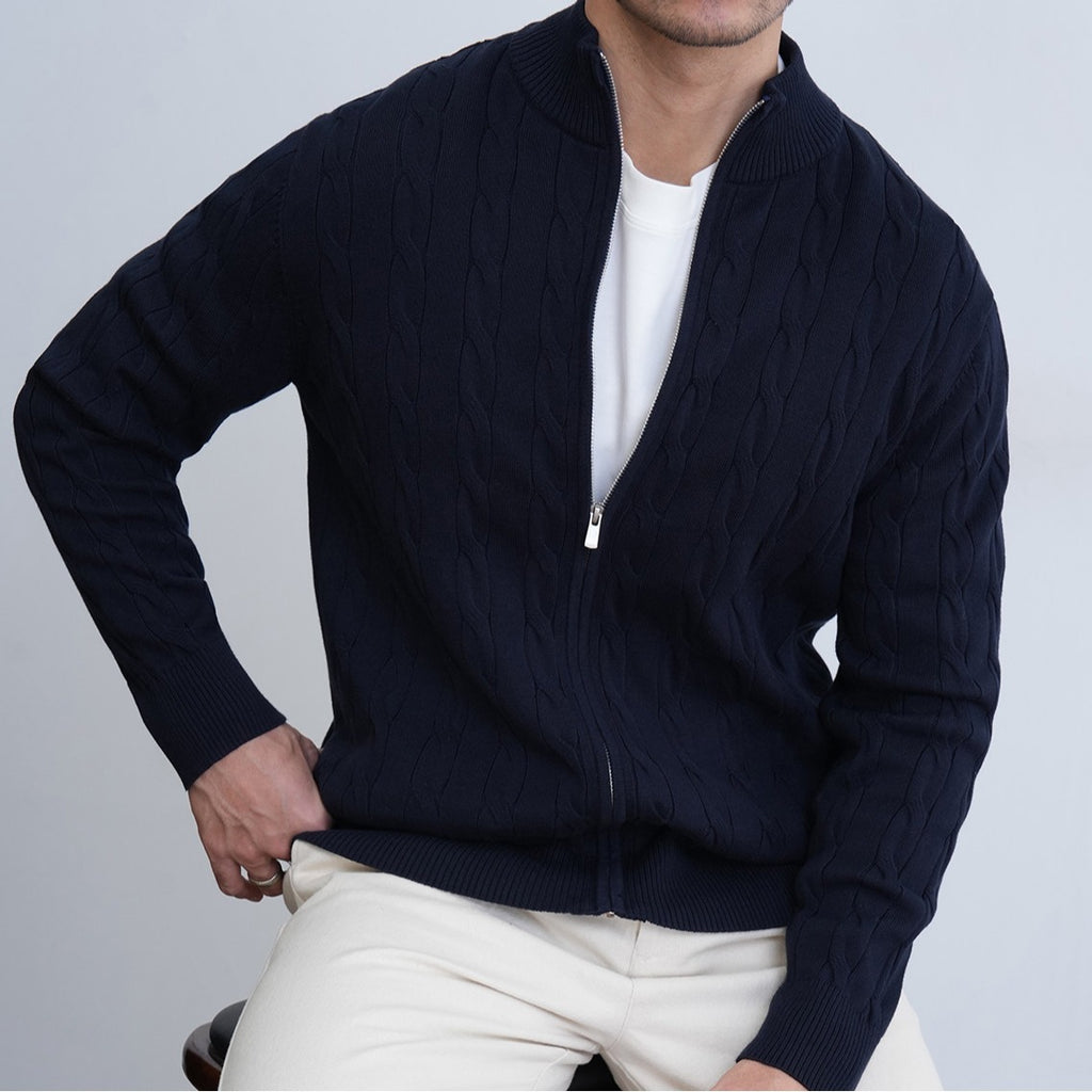 Herren-Kardigan mit Jacquard-Muster
