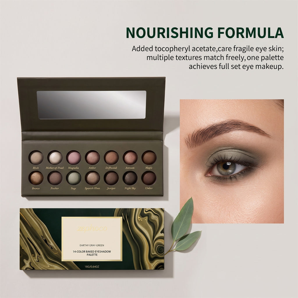14‑Farben‑Palette Erde‑Olive Augenstift – Bild 2 | LuxeStyle