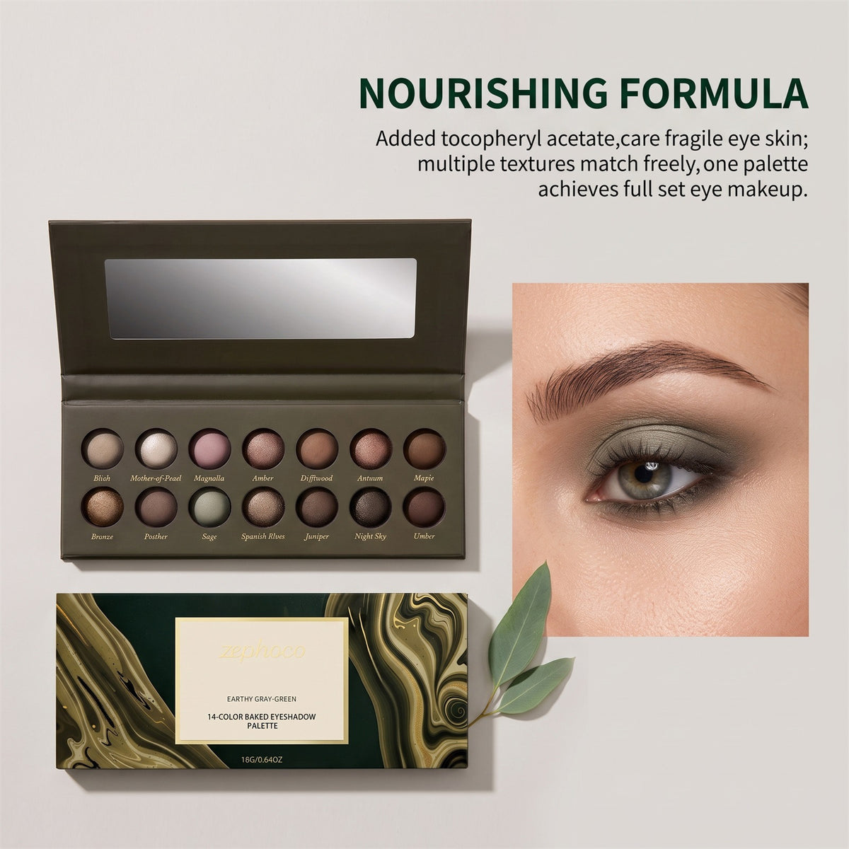 14‑Farben‑Palette Erde‑Olive Augenstift – Bild 2 | LuxeStyle