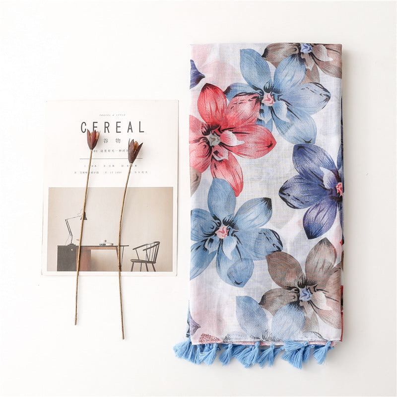 Langer Quasten-Schal aus Polyester | LuxeStyle
