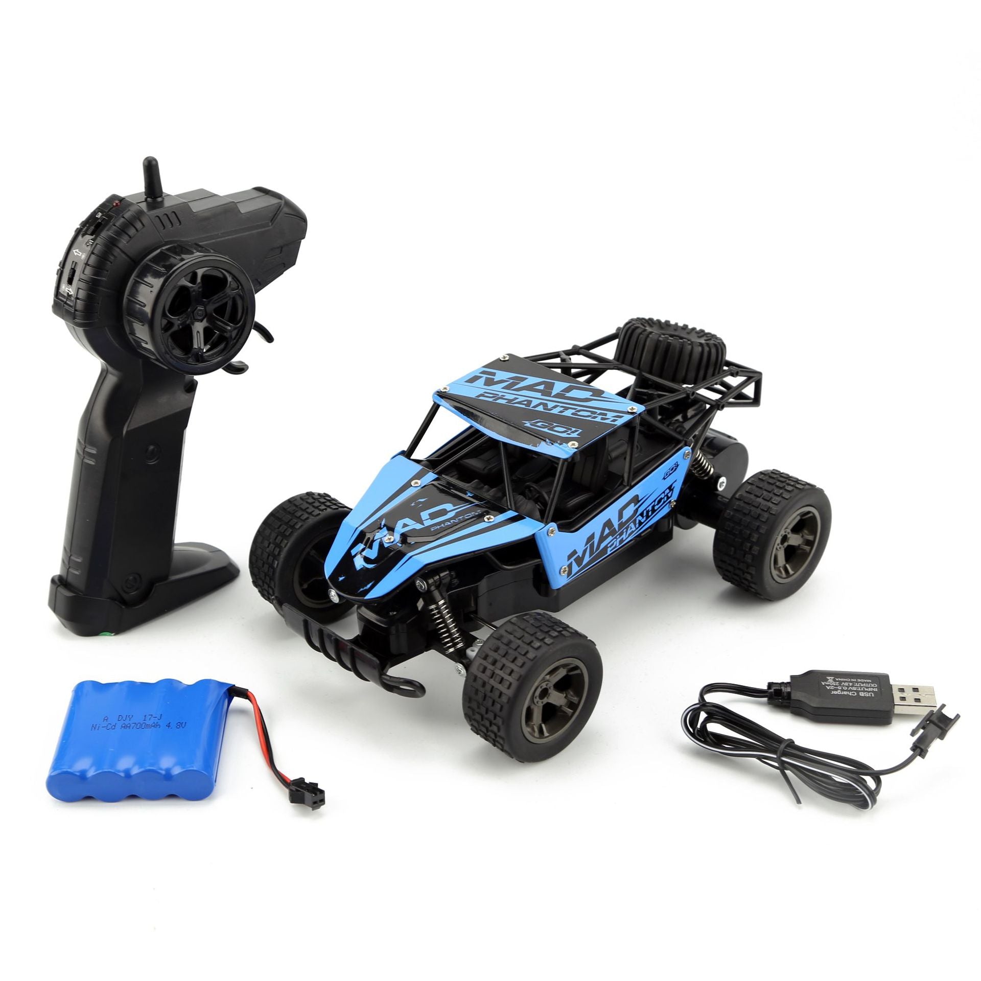 High-Speed RC Drift Car, 1:18, blau/gelb