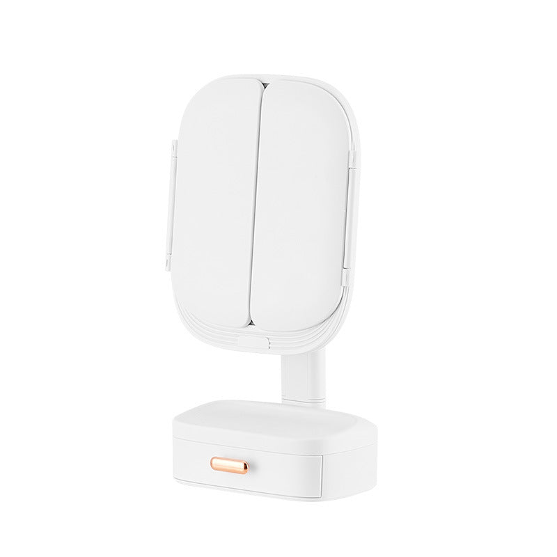 Aufklappbarer LED-Tischspiegel mit Licht