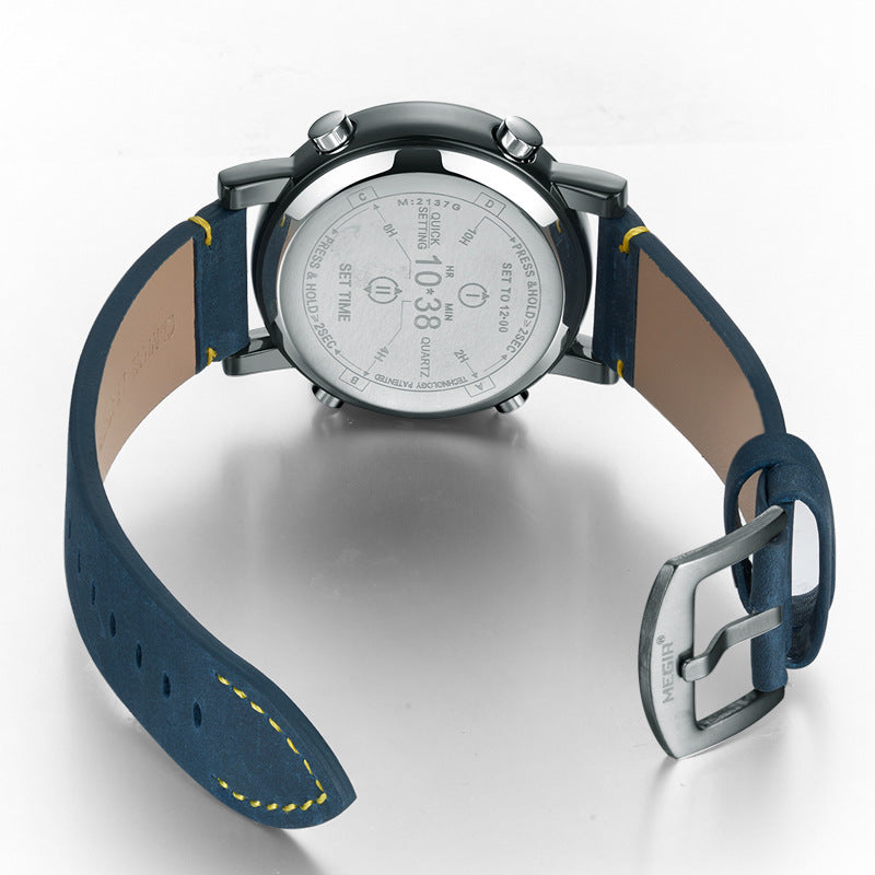 Leder-Quarzuhr mit digitaler Anzeige – Bild 6 | LuxeStyle