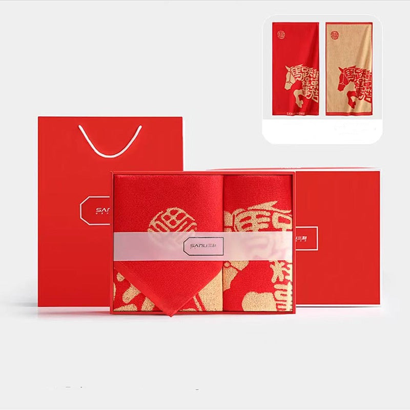 Rotes Handtuchgeschenkset