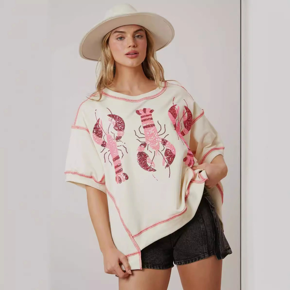 Hummer-Print Kurzarm-T-Shirt