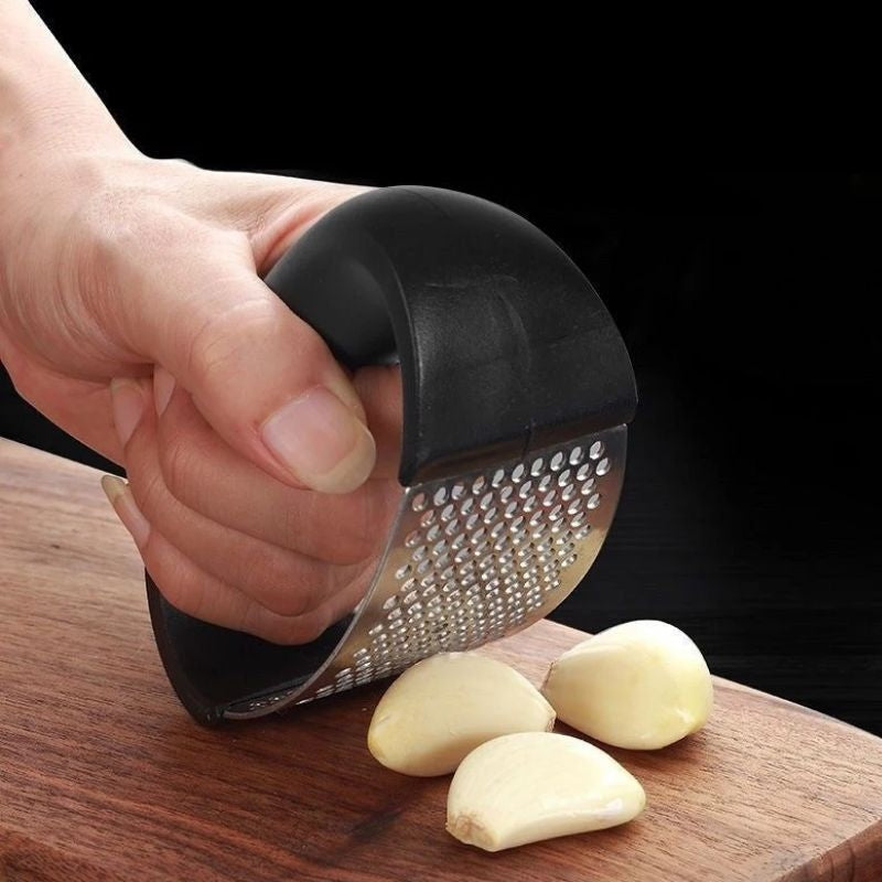 Knoblauchpresse aus Edelstahl, ergonomisch