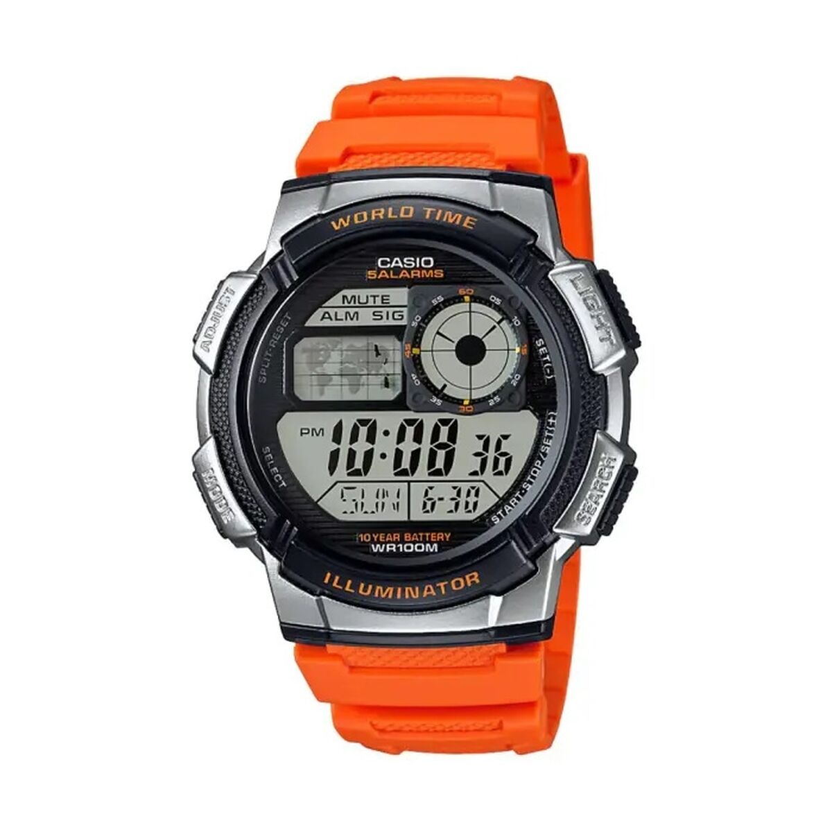 Herrenuhr Casio WORLD TIME ILLUMINATOR Orange (Ø 43 mm)