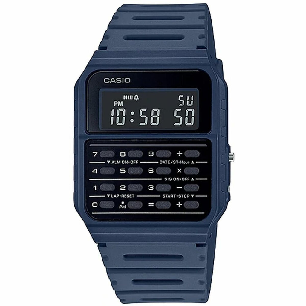 Unisex-Uhr Casio CALCULATOR Blau Schwarz (Ø 35 mm)