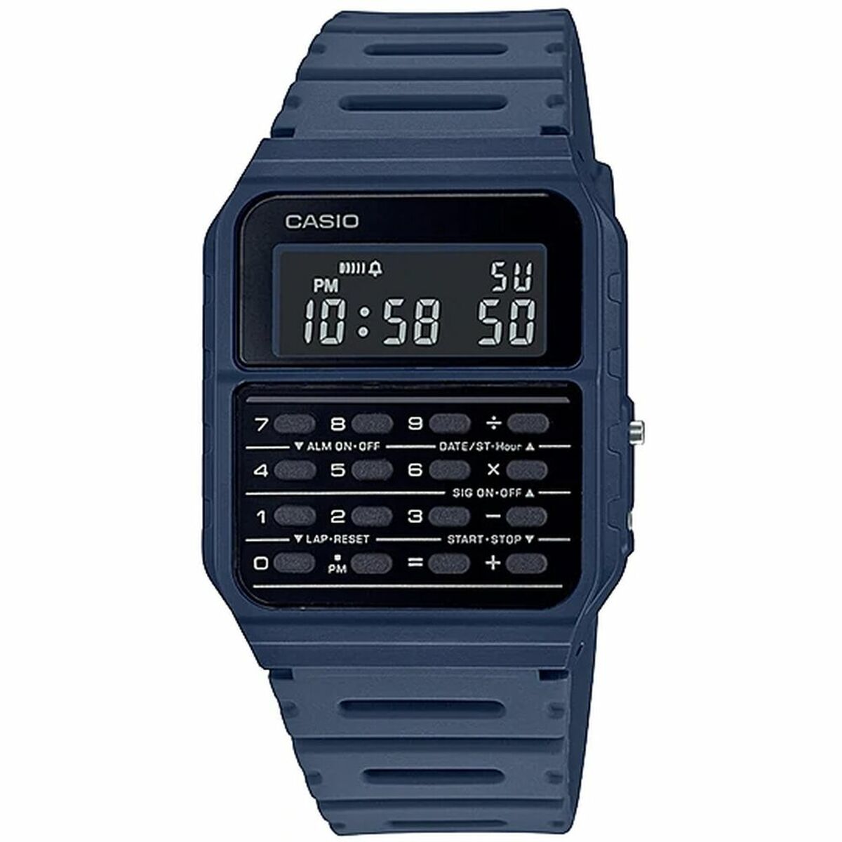 Unisex-Uhr Casio CALCULATOR Blau Schwarz (Ø 35 mm)
