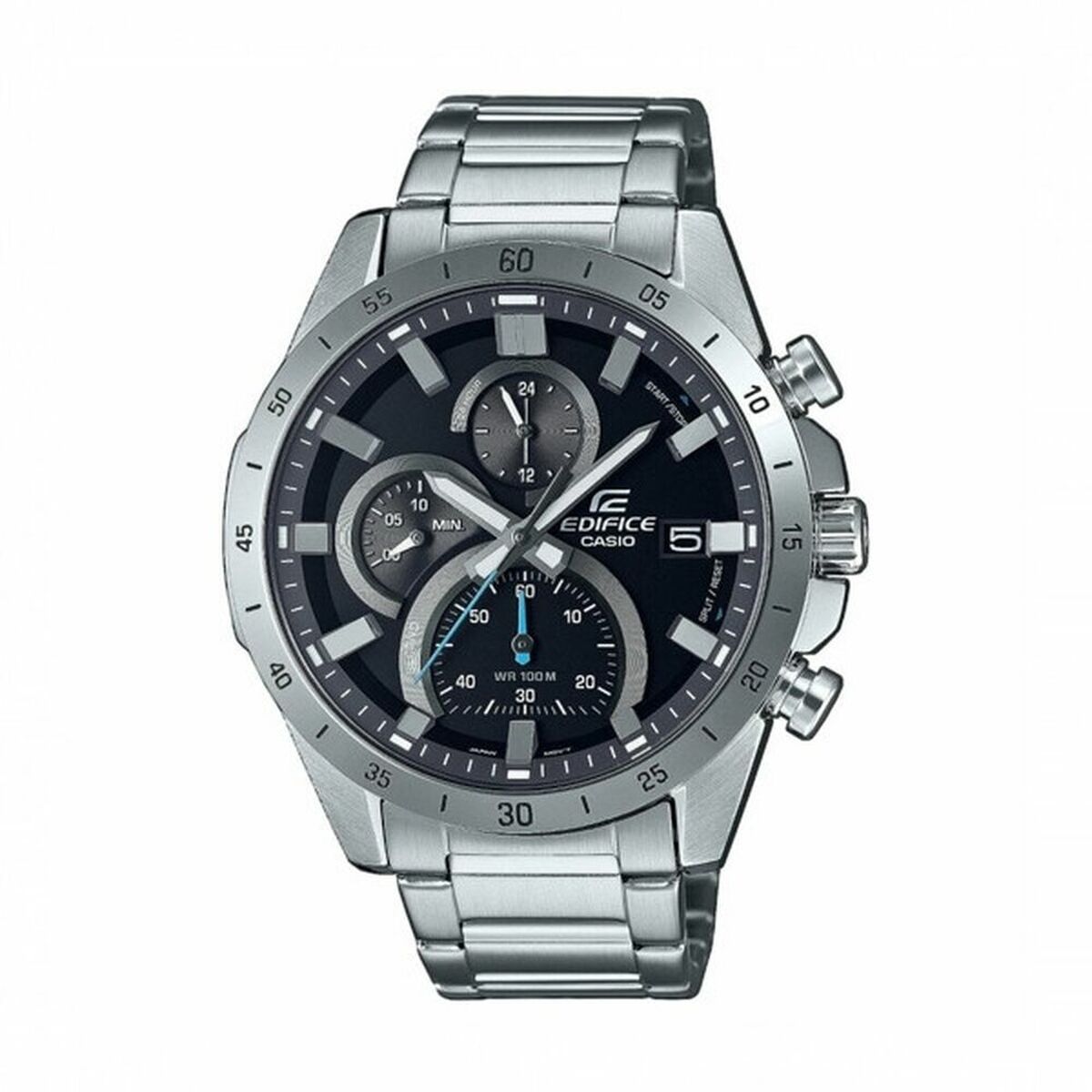 Herrenuhr Casio 3D INDEXES CHRONOGRAPH - BLACK Schwarz Silberfarben (Ø