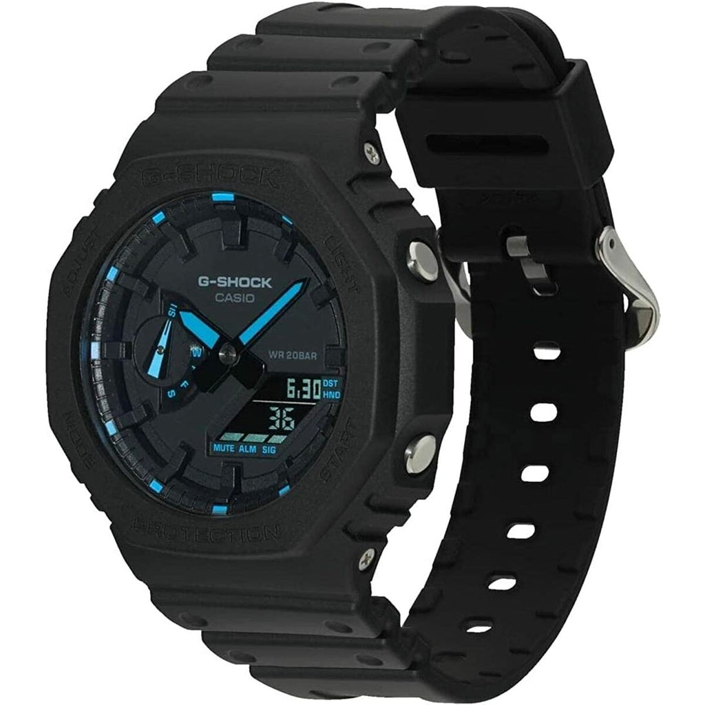 Herrenuhr Casio G-Shock OAK - NEON BLUE INDEX Schwarz (Ø 45 mm)