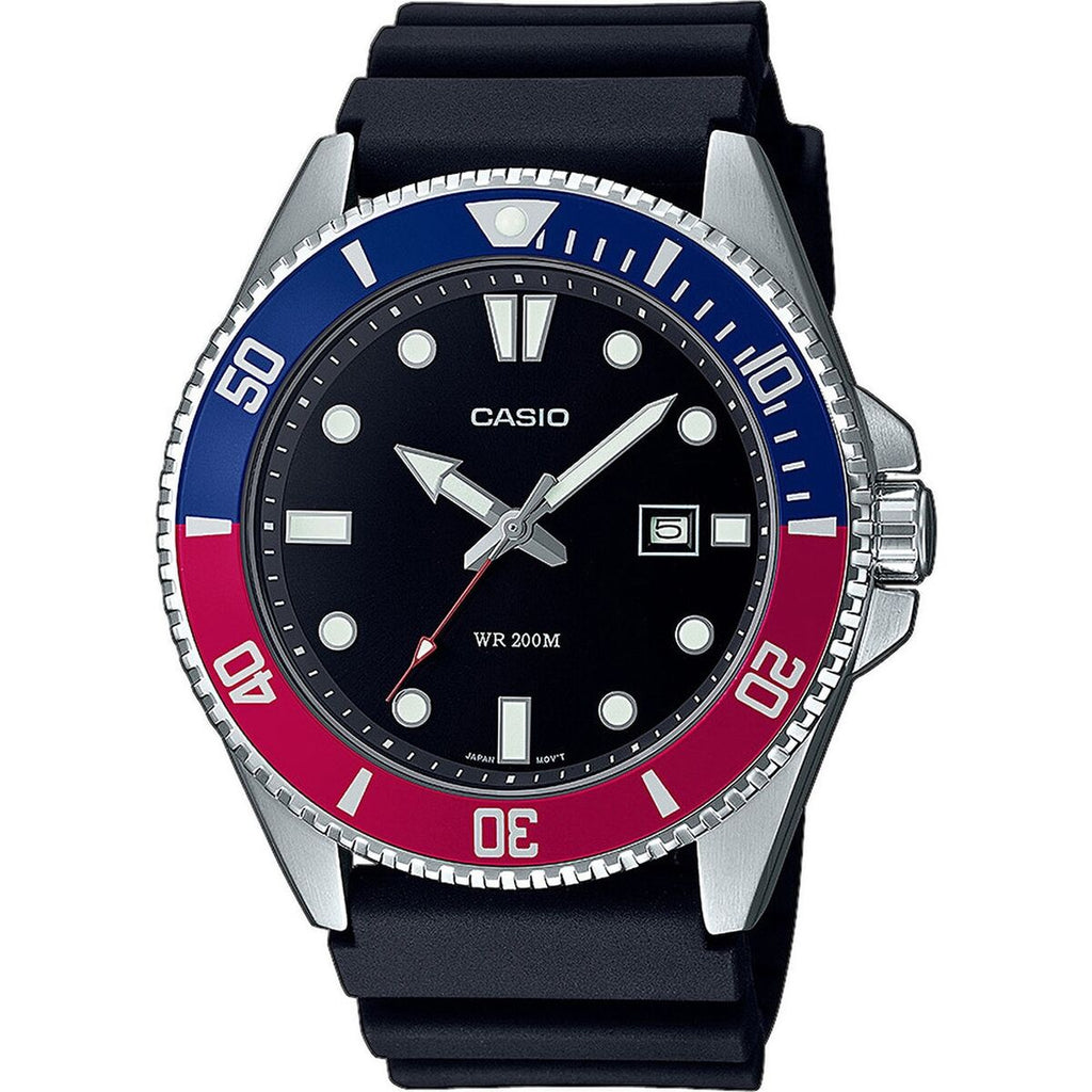 Herrenuhr Casio DIVER DATE 200M - BLACK Schwarz (Ø 44 mm)