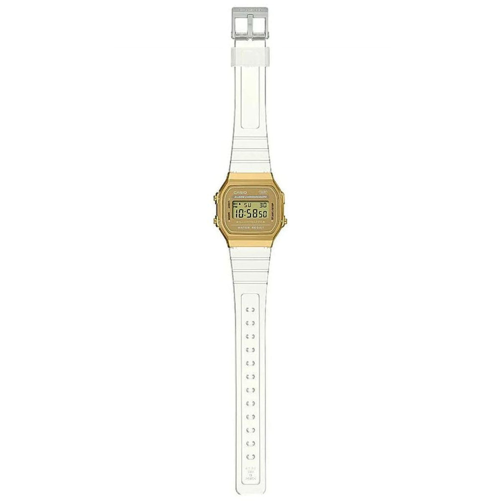 Unisex-Uhr Casio VINTAGE COLLECTION - TRANSPARENT BAND - GOLD (Ø 36 mm