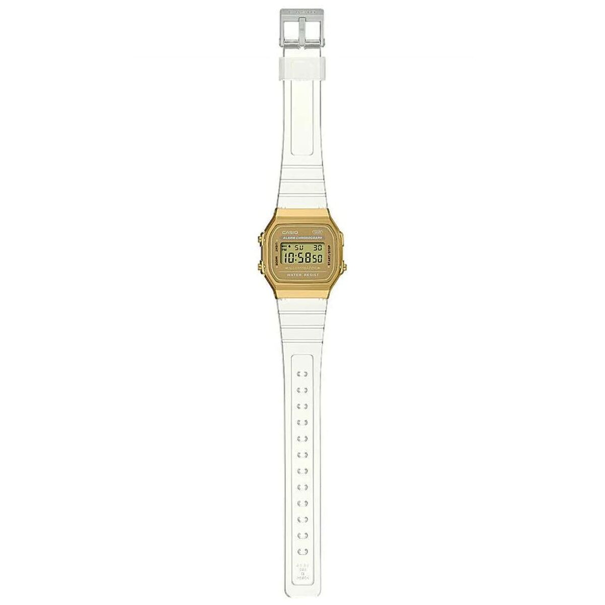 Unisex-Uhr Casio VINTAGE COLLECTION - TRANSPARENT BAND - GOLD (Ø 36 mm