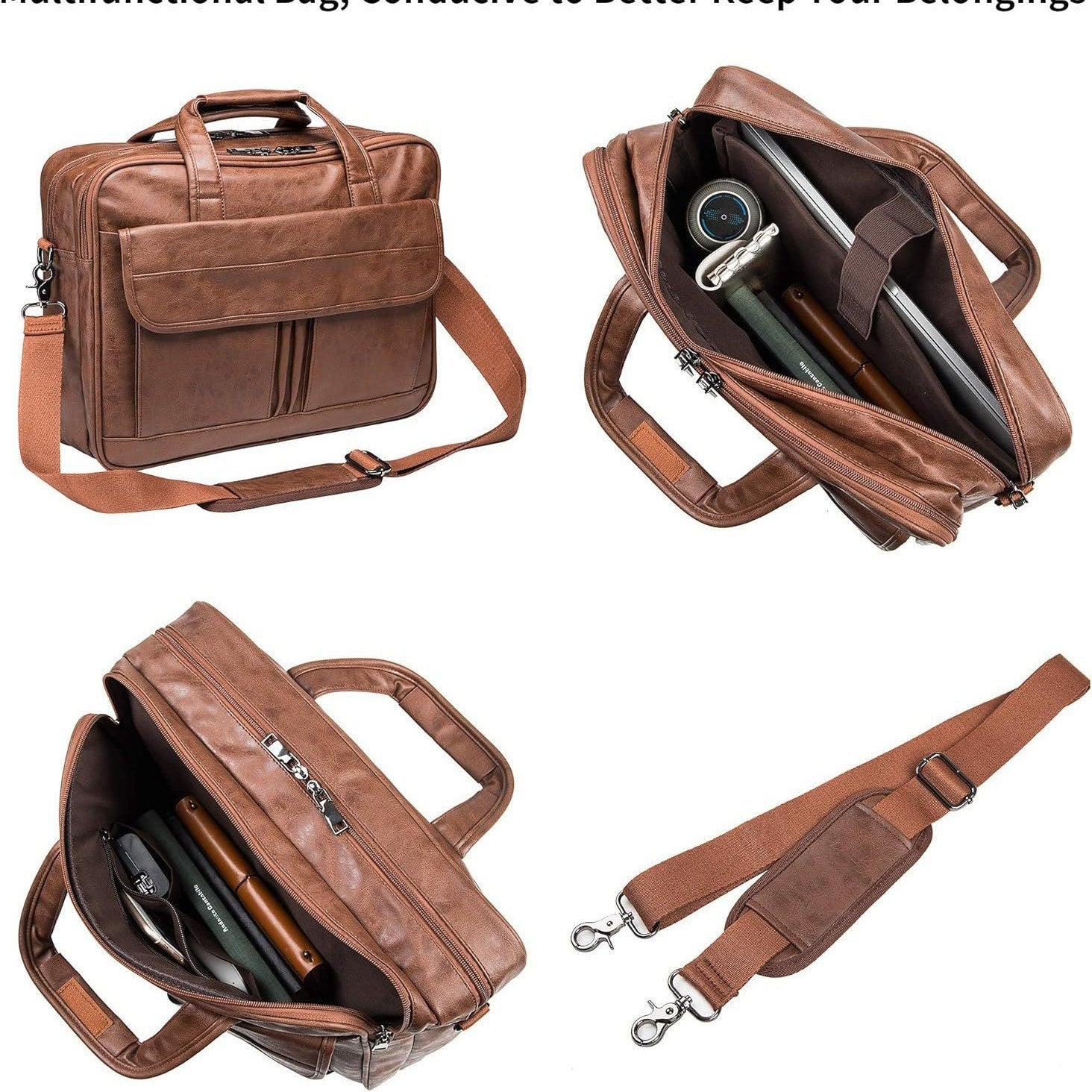 Notebook Messenger Bag aus Lederimitat