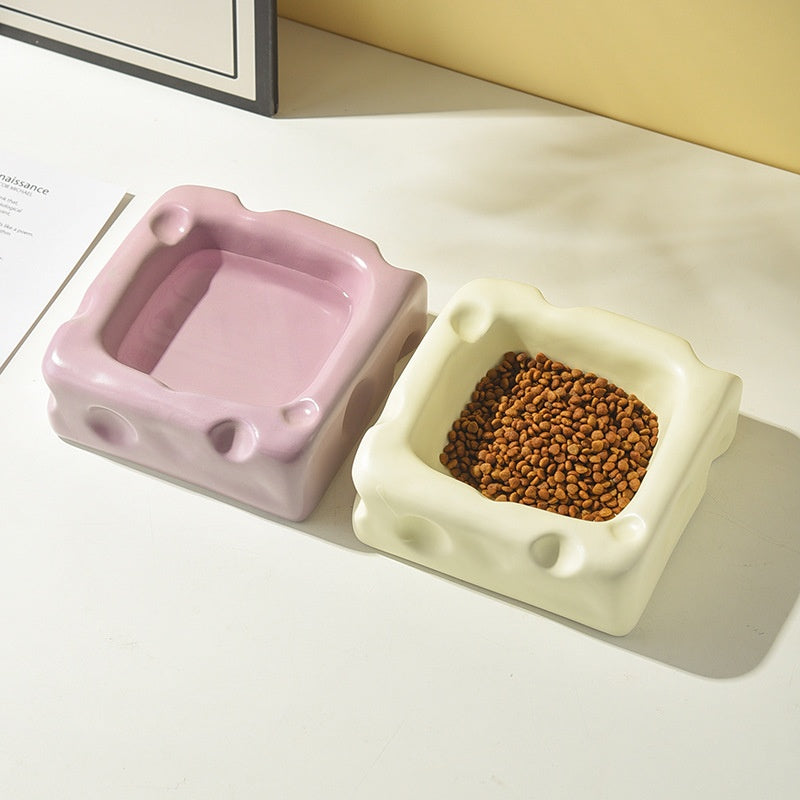 Käseförmige Keramik-Schüssel für Katzen