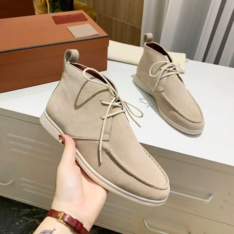 Herren Mid-Top Schnürstiefeletten Mattleder