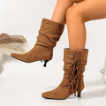 Fringen- Stiefel, Kamel